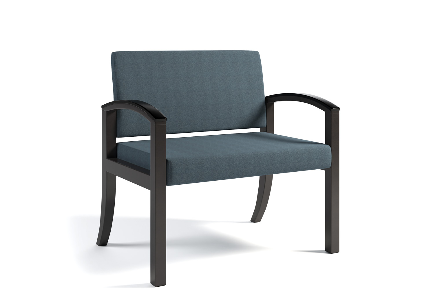 Westlake Bariatric Open Arm Lounge, Wood, Blue Fabric